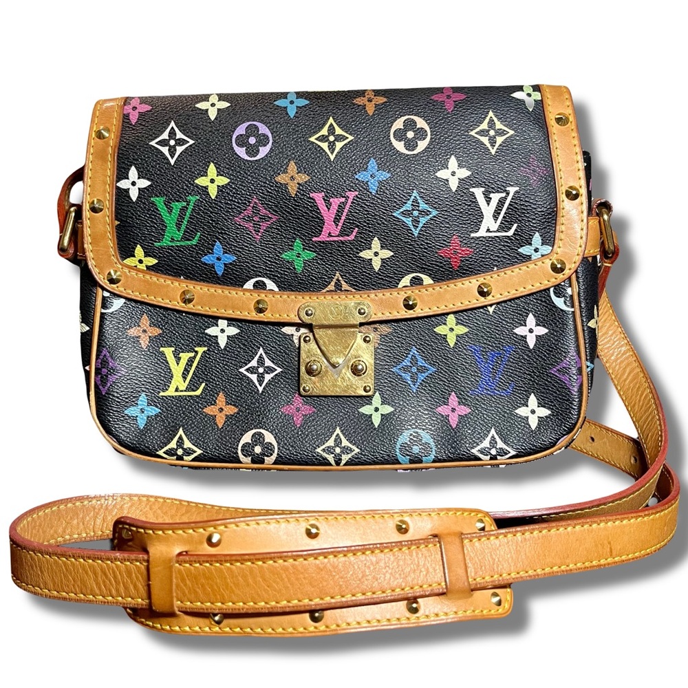 ✨Louis Vuitton✨ Vintage Limited Edition LV Murakami Sologne Saddle Bag Black EUC - Picture 1 of 16